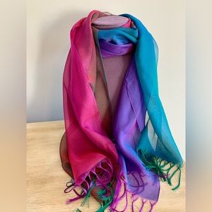 Multicolor Sheer Chiffon Scarf